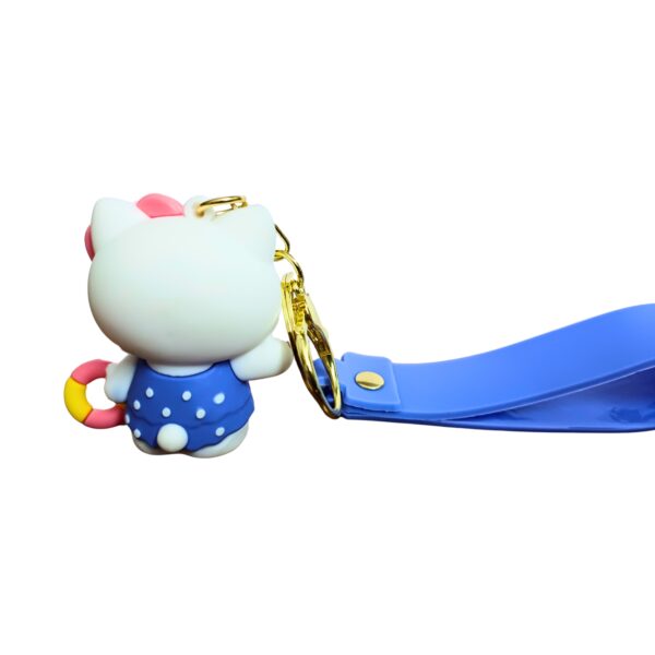 Cute Hello Kitty Keychain, 3D Silicone Keychain with Bag Charm and Strap - Image 10