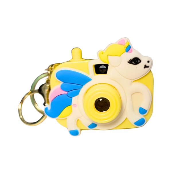 Yellow Unicorn Camera Keychain